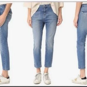 Nili Lotan Tel Aviv light drop, narrow leg, Cropped Straight Jeans size 25